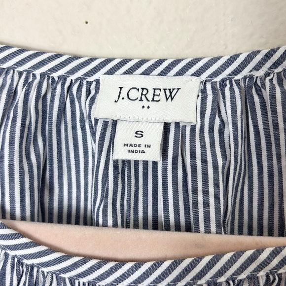 J. Crew Striped long-sleeve scoopneck blouse Gray White size Small - Picture 4 of 9